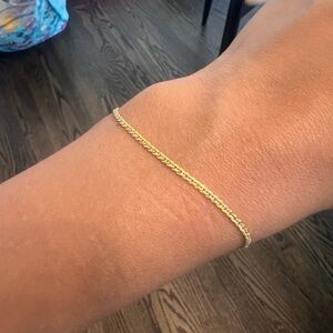 10kt 1.7 mm double Cuban solid gold bracelet